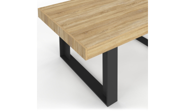 Table à manger Brixton bois et noir 160cm