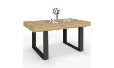 Table à manger Brixton bois et noir 160cm