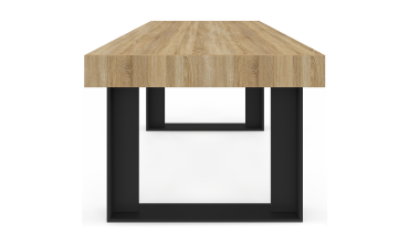 Table à manger Brixton bois et noir 160cm