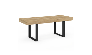 Table à manger extensible Brixton bois et noir 160-200cm
