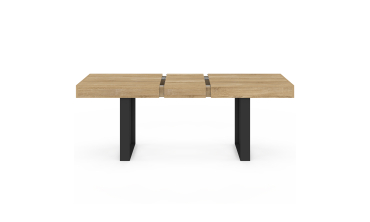 Table à manger extensible Brixton bois et noir 160-200cm