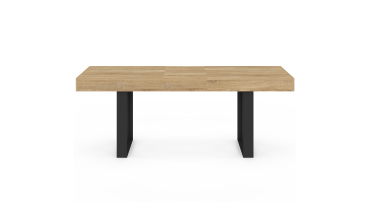 Table à manger extensible Brixton bois et noir 160-200cm