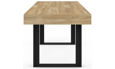 Table à manger extensible Brixton bois et noir 160-200cm