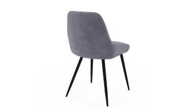 Chaises Olivia velours mix couleurs (crème, rose, gris clair, gris foncé) pieds métal - lot de 4