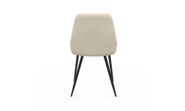 Chaises Ornella tissu beige pieds métal noirs - lot de 2