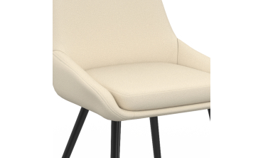 Chaises Ornella tissu beige pieds métal noirs - lot de 4