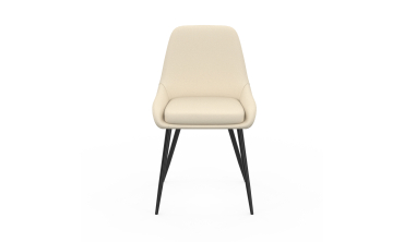 Chaises Ornella tissu beige pieds métal noirs - lot de 4
