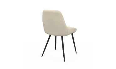 Chaises Ornella tissu beige pieds métal noirs - lot de 4