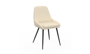 Chaises Ornella tissu beige pieds métal noirs - lot de 4