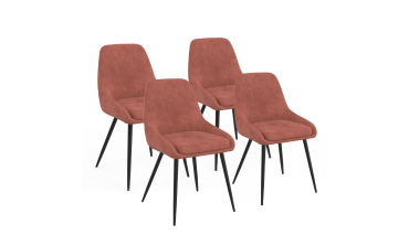 Chaises Olivia velours terracotta pieds métal - lot de 4