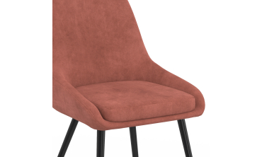Chaises Olivia velours terracotta pieds métal - lot de 4