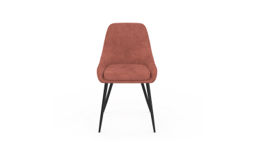 Chaises Olivia velours terracotta pieds métal - lot de 4