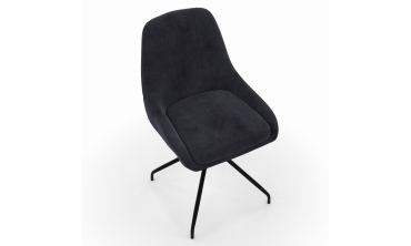 Chaises Olivia pivotantes velours gris pieds métal - lot de 2