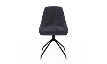 Chaises Olivia pivotantes velours gris pieds métal - lot de 2