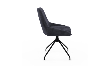 Chaises Olivia pivotantes velours gris pieds métal - lot de 2