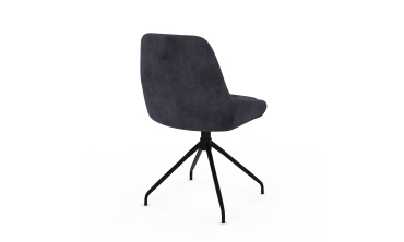 Chaises Olivia pivotantes velours gris pieds métal - lot de 2