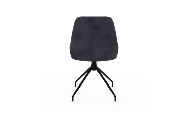 Chaises Olivia pivotantes velours gris pieds métal - lot de 2