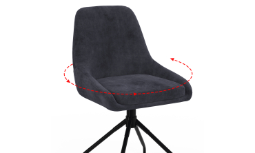 Chaises Olivia pivotantes velours gris pieds métal - lot de 2