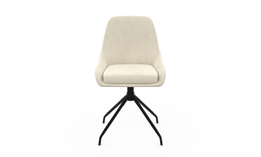 Chaises Olivia pivotantes velours crème pieds métal - lot de 2