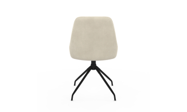 Chaises Olivia pivotantes velours crème pieds métal - lot de 2