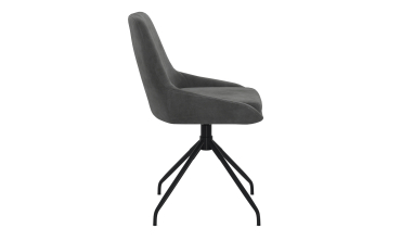 Chaises Olivia pivotantes velours gris pieds métal - lot de 4