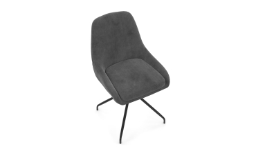 Chaises Olivia pivotantes velours gris pieds métal - lot de 4