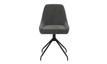 Chaises Olivia pivotantes velours gris pieds métal - lot de 4