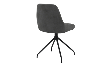 Chaises Olivia pivotantes velours gris pieds métal - lot de 4