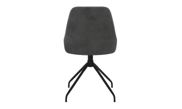 Chaises Olivia pivotantes velours gris pieds métal - lot de 4