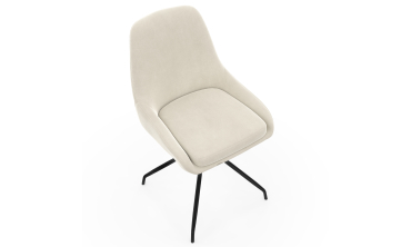 Chaises Olivia pivotantes velours crème pieds métal - lot de 4