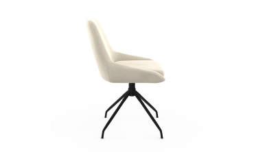 Chaises Olivia pivotantes velours crème pieds métal - lot de 4