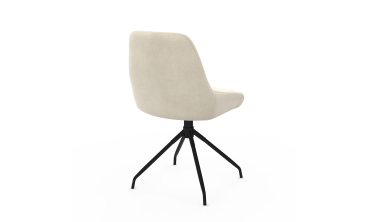 Chaises Olivia pivotantes velours crème pieds métal - lot de 4