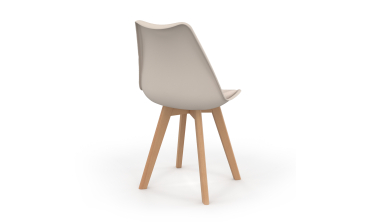 Chaises Nordia beige pieds bois - lot de 2