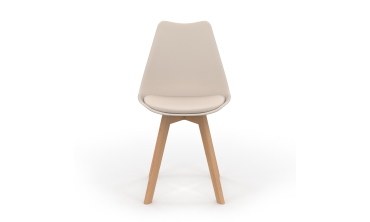 Chaises Nordia beige pieds bois - lot de 2