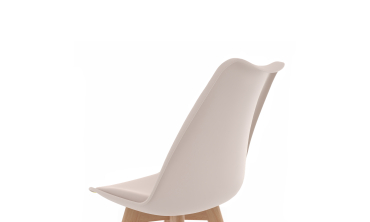 Chaises Nordia beige pieds bois - lot de 2