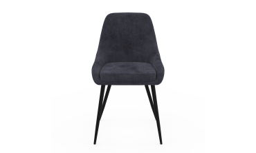 Chaises Olivia velours gris foncé pieds métal - lot de 6