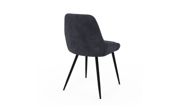 Chaises Olivia velours gris foncé pieds métal - lot de 6