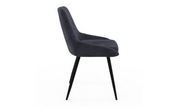 Chaises Olivia velours gris foncé pieds métal - lot de 6