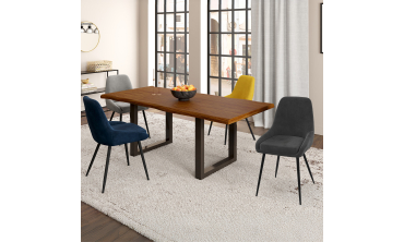 Chaises Olivia velours mix couleurs (bleu