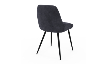 Chaises Olivia velours mix couleurs (bleu, gris clair, gris foncé, jaune) pieds métal - lot de 4