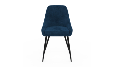 Chaises Olivia velours mix couleurs (gris clair, gris foncé, bleu) pieds métal - lot de 4