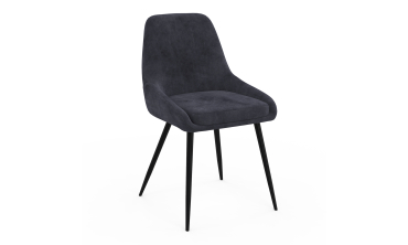 Chaises Olivia velours mix couleurs (gris clair, gris foncé, bleu) pieds métal - lot de 4