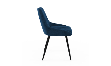 Chaises Olivia velours mix couleurs (gris clair, gris foncé, bleu) pieds métal - lot de 4