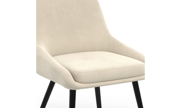 Chaises Olivia velours crème pieds métal - lot de 6
