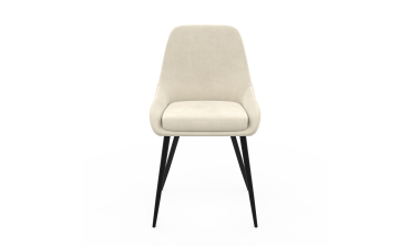 Chaises Olivia velours crème pieds métal - lot de 6
