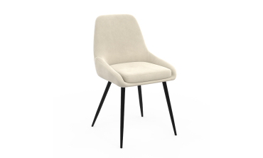 Chaises Olivia velours crème pieds métal - lot de 6