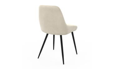 Chaises Olivia velours crème pieds métal - lot de 6