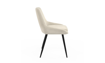 Chaises Olivia velours crème pieds métal - lot de 6
