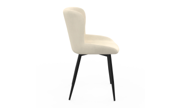 Chaises Taylor velours crème pieds métal noirs - lot de 2