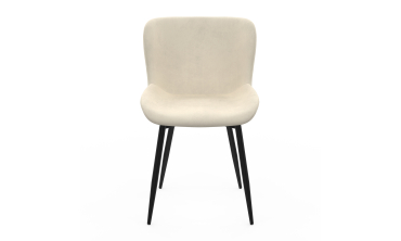 Chaises Taylor velours crème pieds métal noirs - lot de 4